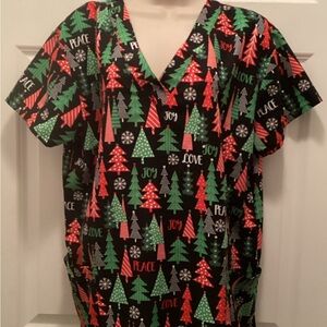 CASSANDRA O WOMEN'S SCRUB SIZE L HOLIDAYS TREE DESIGN